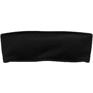 Zaful Women Strapless Ribbed Bandeau Bikini Adjustable Back Lace-up